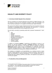 Charity Diversity Equality Policy Statement Template