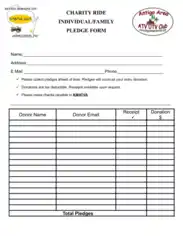Free Download PDF Books, Charity Family Pledge Form in Pdf Template