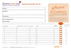 Charity Sponsorship Form Template
