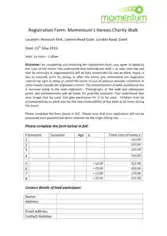Charity Walk Registration Form Template