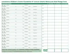 Free Download PDF Books, Childrens Charity Pledge Form Template