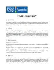 Formal Charity Fundraising Policy Template