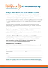 Simple Charity Membership Application Form Template