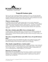 Standard Nonprofit Business Plan Template
