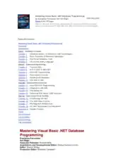 Free Download PDF Books, Mastering Visual Basic .NET Database Programming