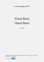 Free Download PDF Books, Visual Basic Cheat Sheet