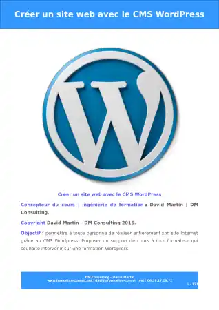 Free Download PDF Books, Creer Un Site Web Avec Le Cms WordPress