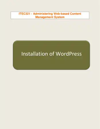Free Download PDF Books, Installation of WordPress