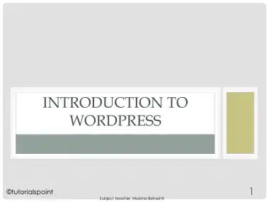 Free Download PDF Books, Introduction To WordPress