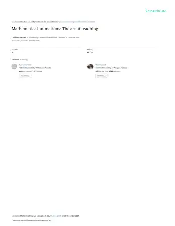 Free Download PDF Books, Mathematical Animations The Art Of Teaching
