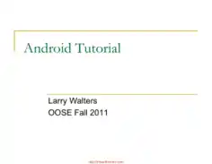 Android Tutorial Oose, Pdf Free Download